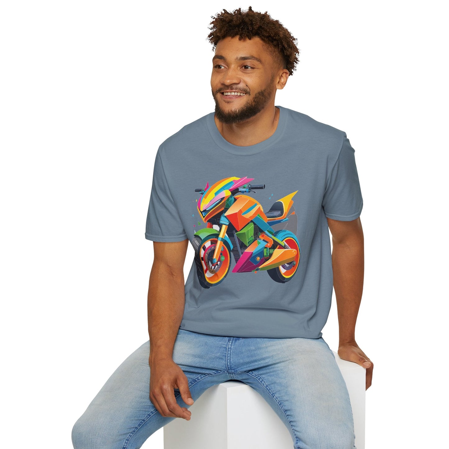 Unisex Bike T Shirt Moto Shirt MTB T Shirt With Art Design Softstyle Cotton Tee For Enthusiasts