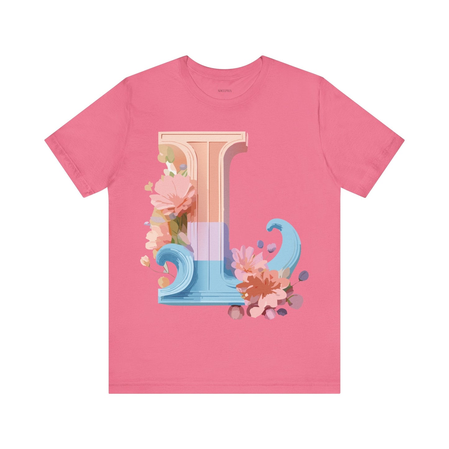 Letter L Shirt Unisex Graphic Tee Vintage Inspired Artwork By Adelpha For Everyday Style