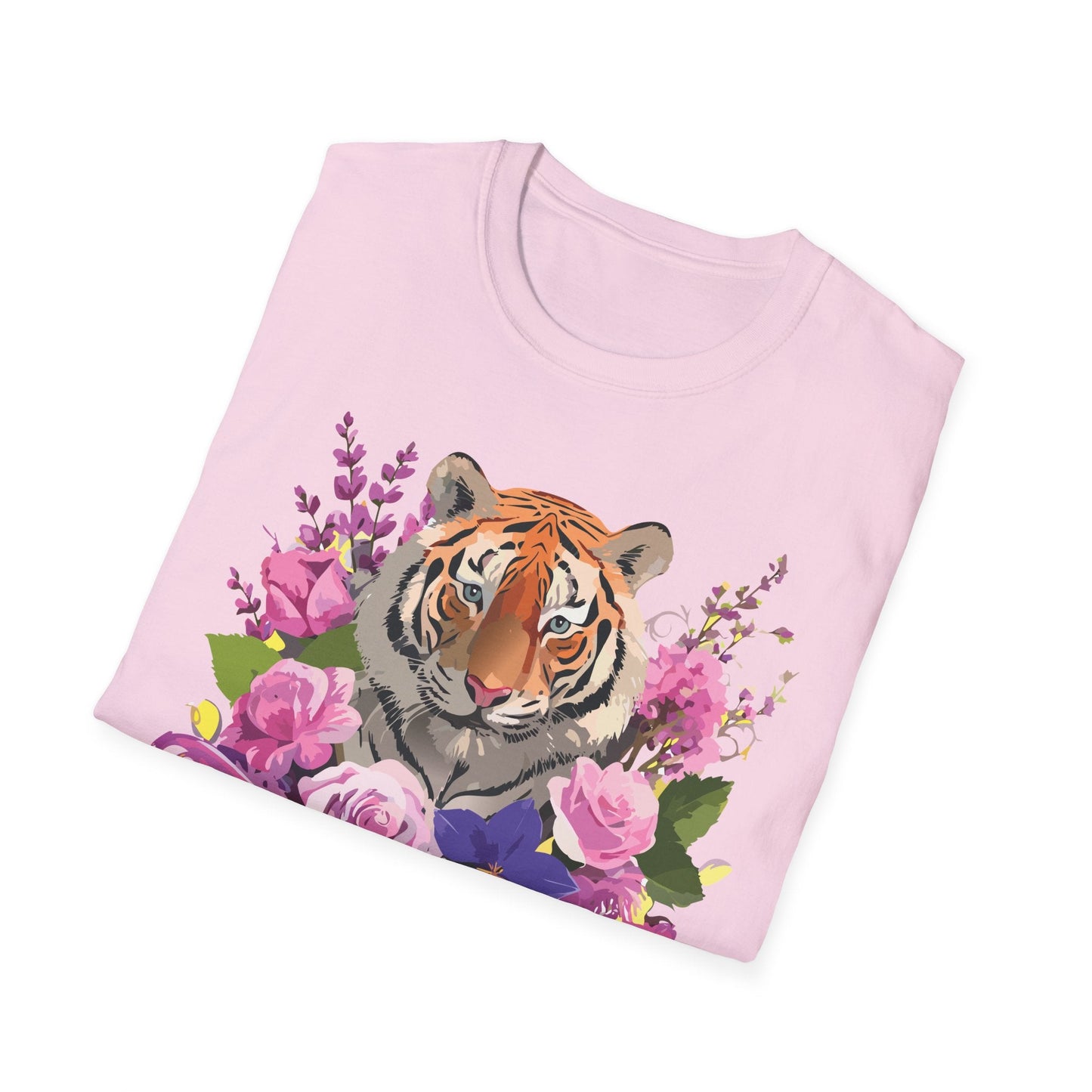 Tiger Print Shirt Unisex Animal Tee Softstyle Gildan 64000 Cotton