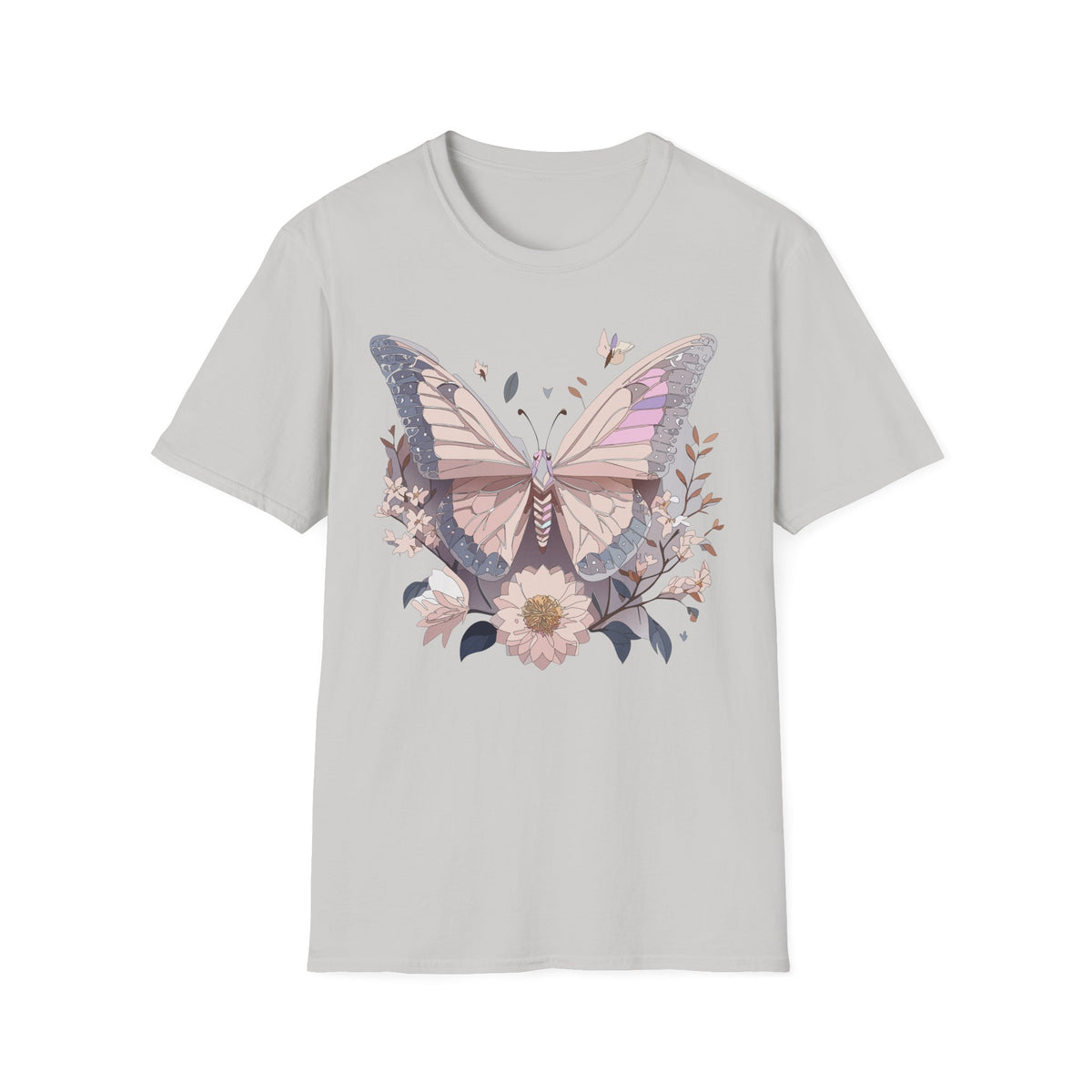 Pastel Butterfly Floral Wings Graphic Design Unisex 100 Cotton Gildan T-Shirt