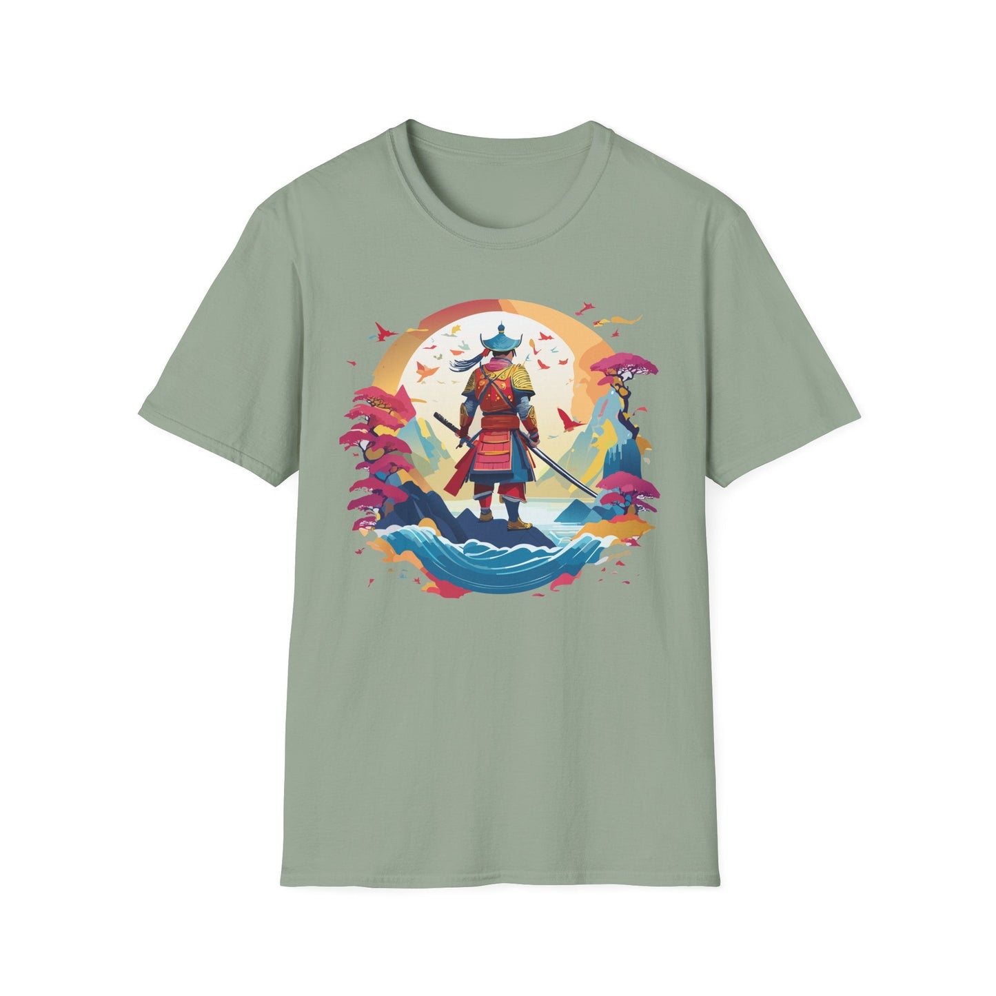 Samurai Shirt Unisex Tee Made With 100 Percent Ring Spun Cotton Soft Durable Comfort Gildan 64000