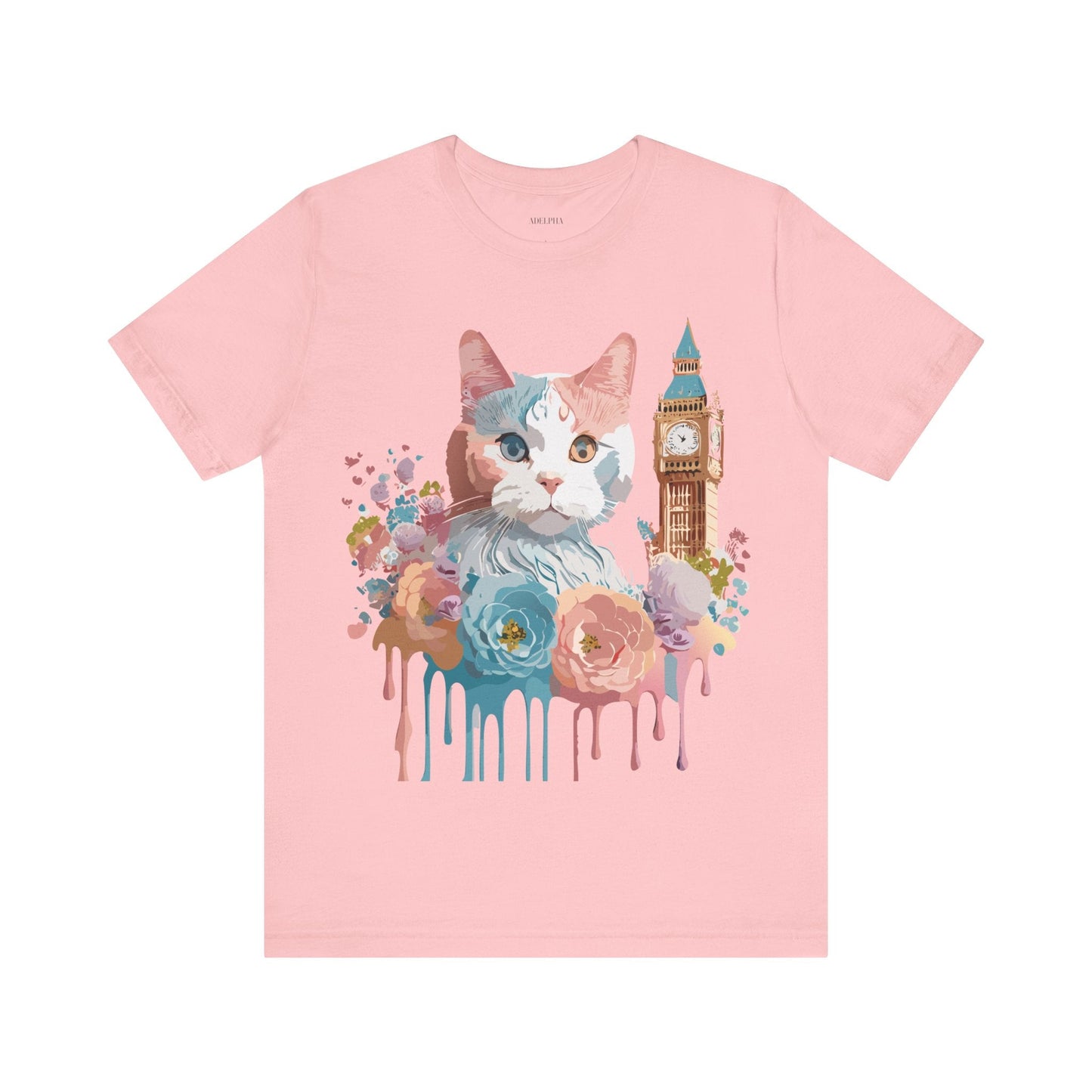 Unisex Cat Graphic Tee With Short Sleeve Vintage Inspired Art Adelpha