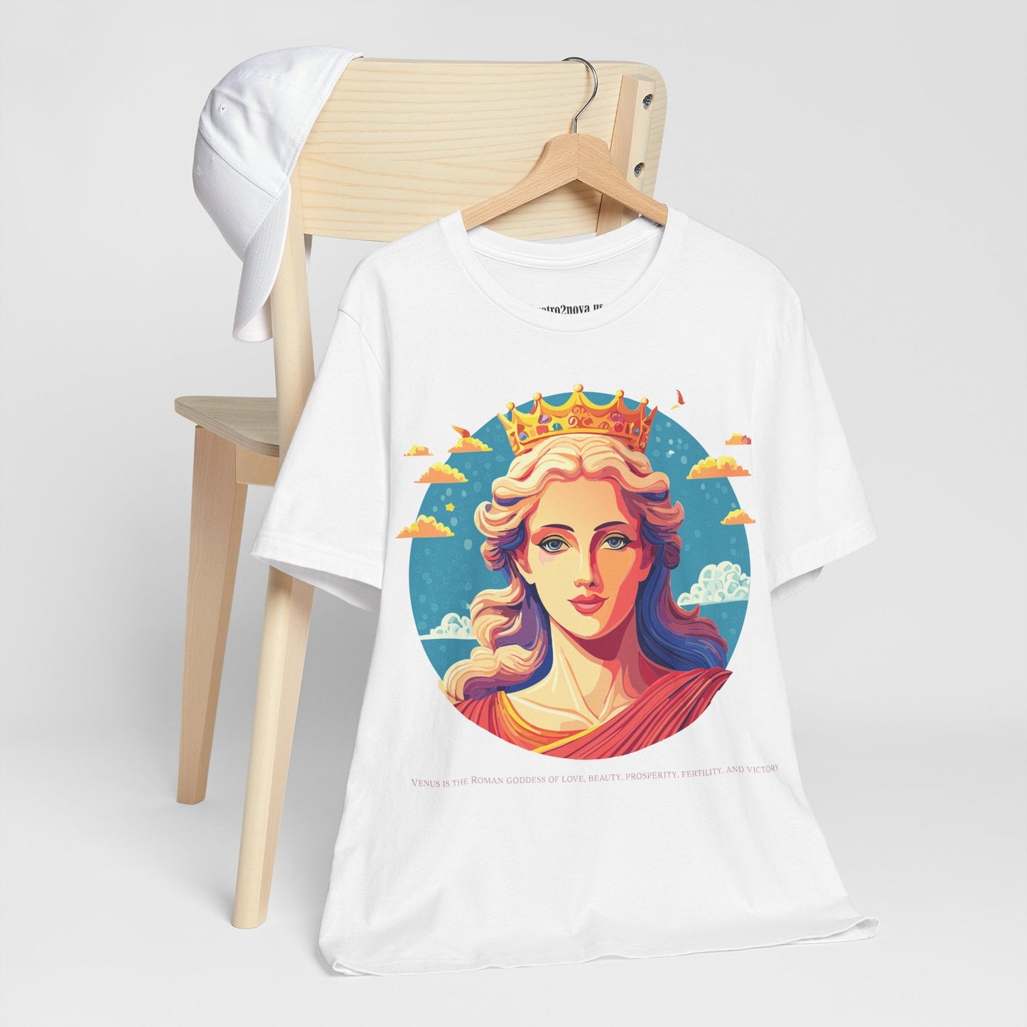 Goddess Venus Graphic Tee Unisex Cotton Short Sleeve Shirt With Original Retro2Nova Artwork