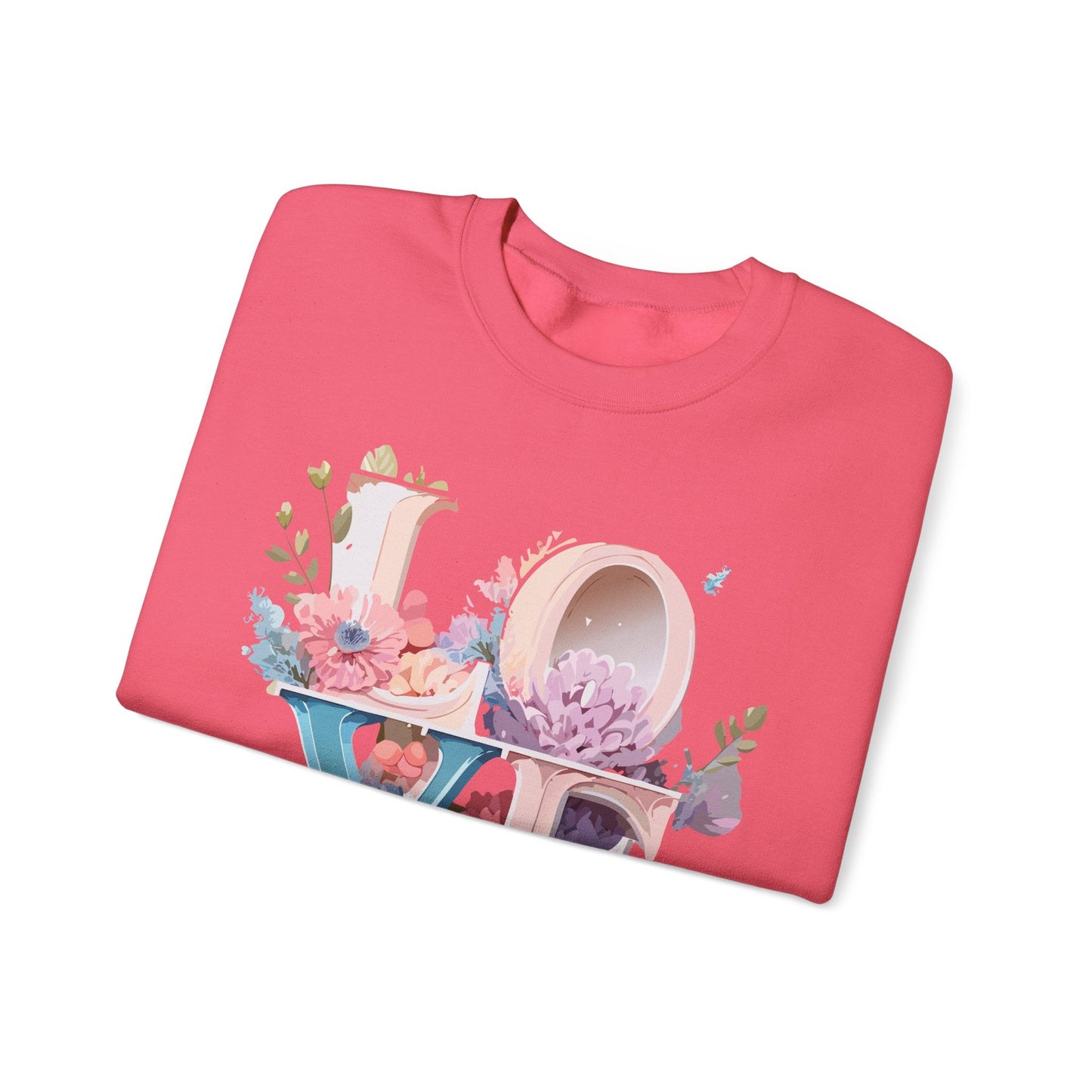 Floral Love Sweatshirt Valentines Day Sweatshirt Love Flower Unisex Crewneck Sweatshirt