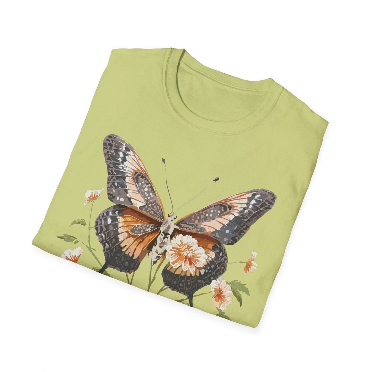 Butterfly T Shirt Unisex Softstyle Gildan 64000 Cotton Tee Monarch Print Comfort