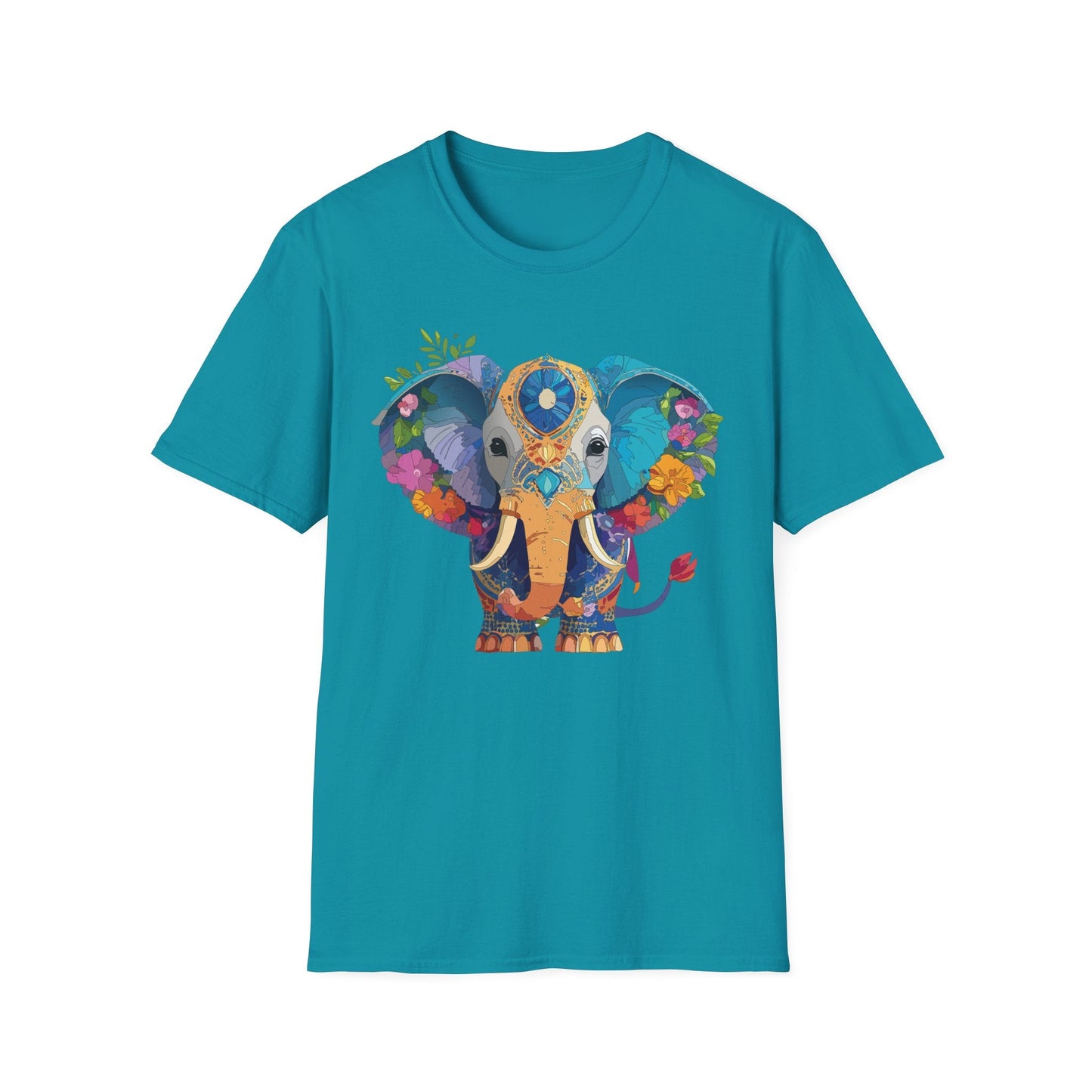 Elephant Graphic Shirt For Adults Unisex Softstyle Tee 100 Percent Cotton Gildan 64000