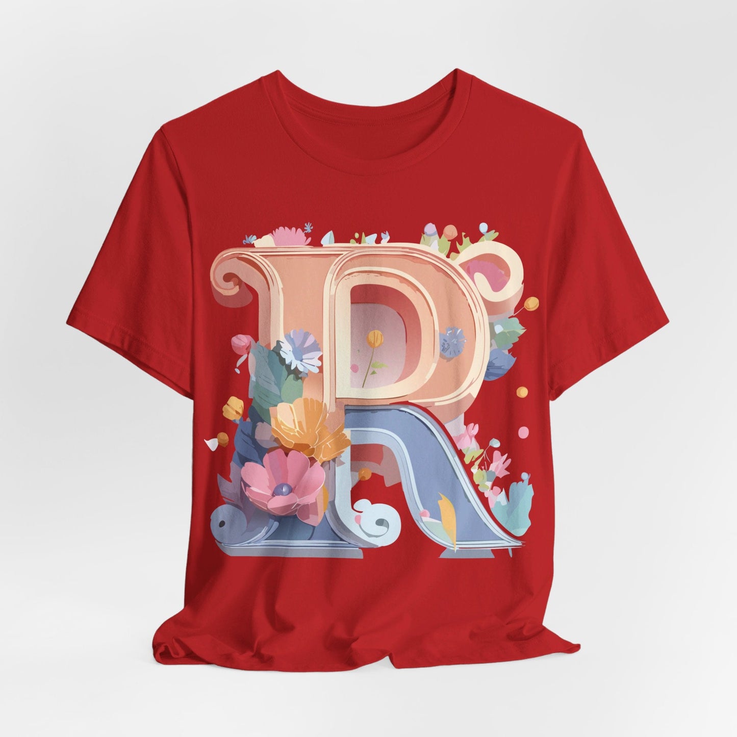 Letter R Shirt Unisex Graphic Tee Premium Cotton Vintage Inspired Art By Adelpha Short Sleeve