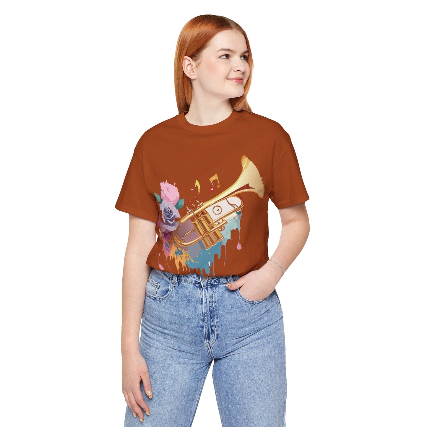 Music Graphic Unisex 100 Cotton Vintage Art with Musical Elements Tee 130
