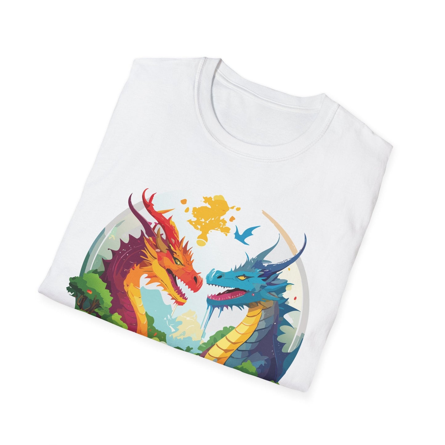 Dragon T Shirt Unisex Gildan Softstyle 64000 100 Percent Cotton Animal Print Tee Artwork