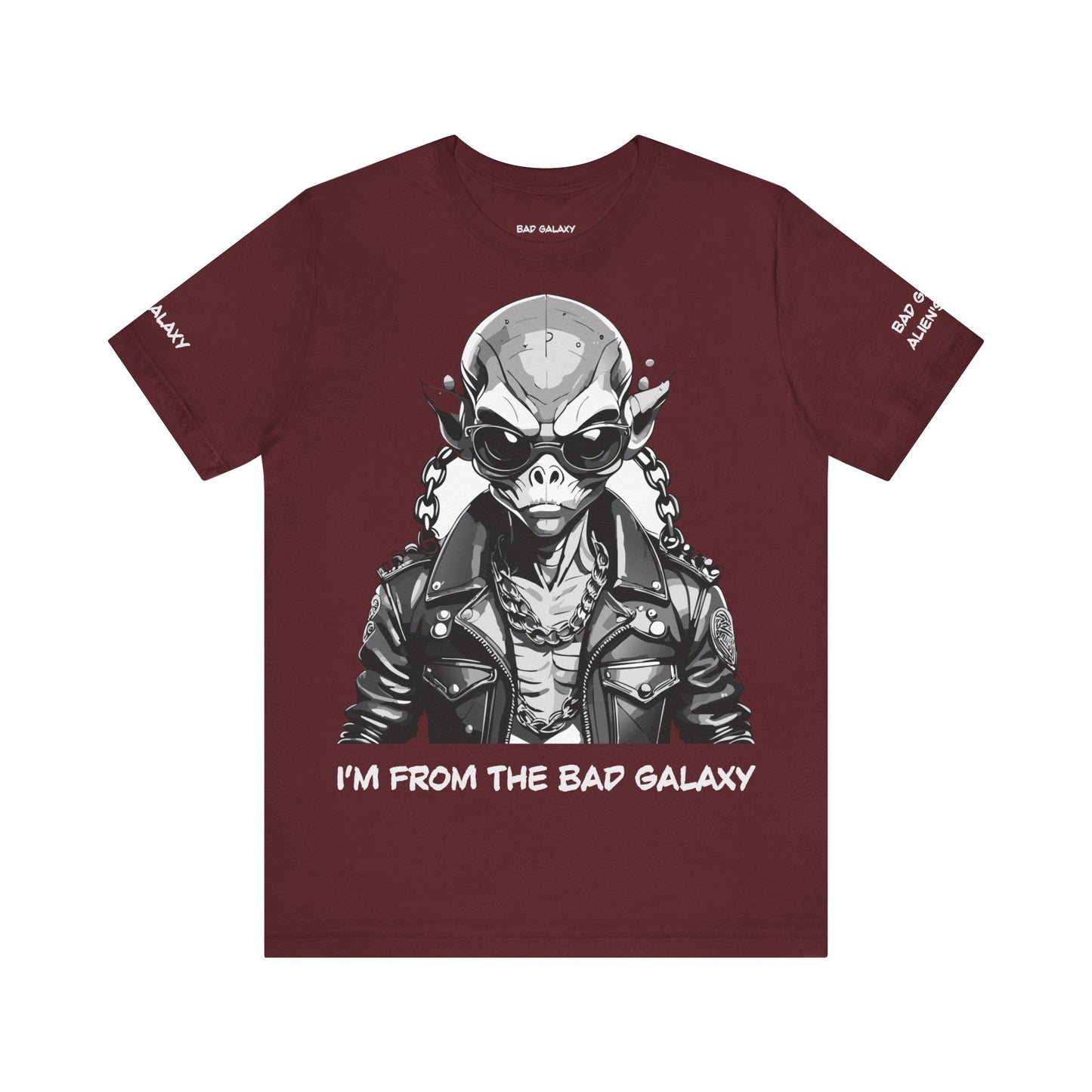 Graphic Cotton T Shirt Unisex Short Sleeve Alien Artwork By Bad Galaxy Premium Everyday Wear