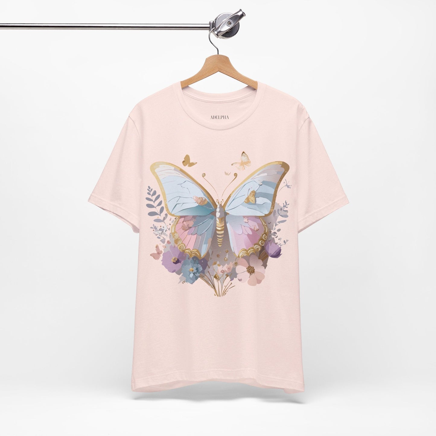Unisex Graphic Tee Featuring Adelpha Artwork Vintage Butterfly Inspired Short Sleeve