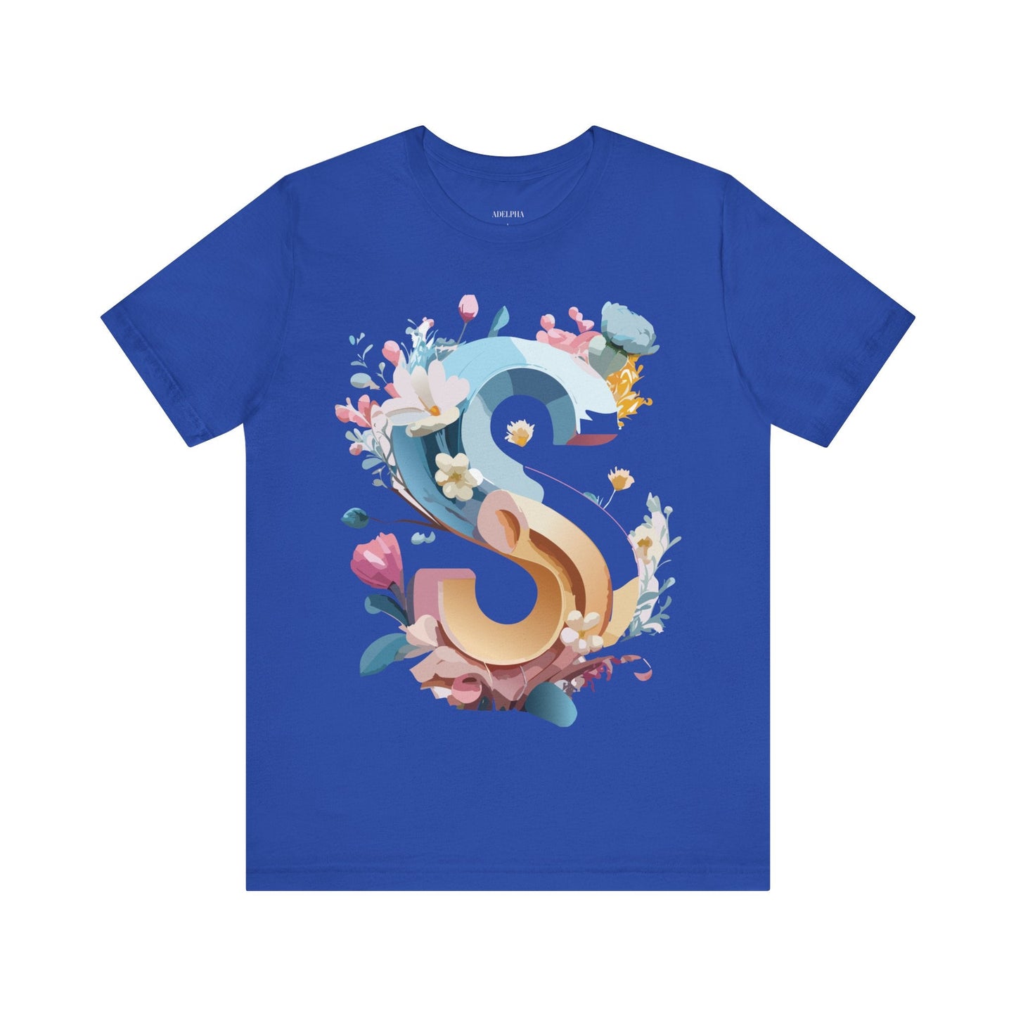 Letter S Shirt Graphic Tee Unisex Jersey Short Sleeve Premium Vintage Inspired Artwork Adelpha