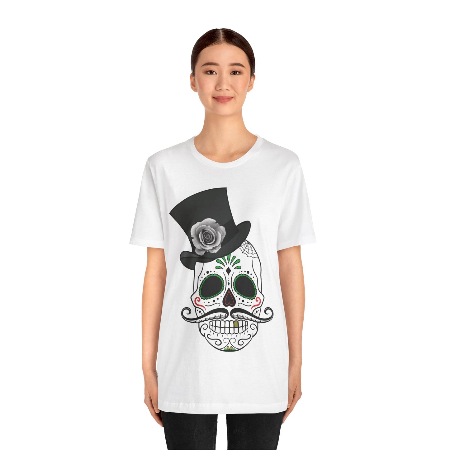 Unisex-T-Shirt aus Baumwolle mit Totenkopf