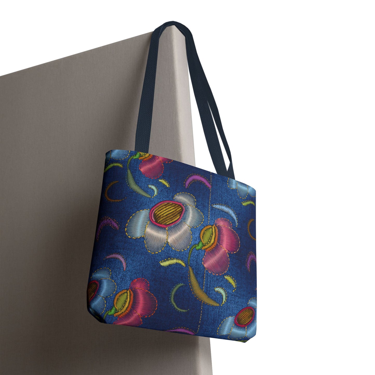 Denim Fabric Imitation Print Unisex Canvas Bag Poly Spun 3 Sizes Tote Bag 165
