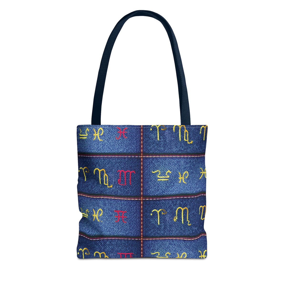 Denim Fabric Imitation Print Unisex Canvas Bag Poly Spun 3 Sizes Tote Bag 184-6