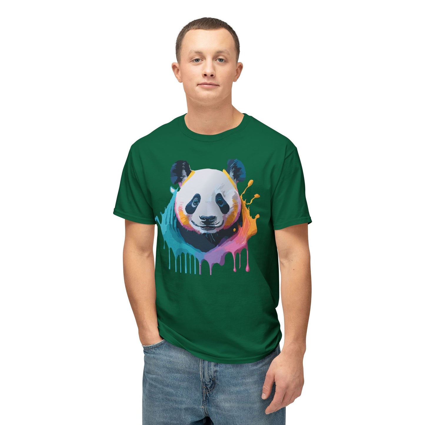 Unisex HD Cotton Panda T Shirt With Full Color Panda Art Print Made In USA Premium Fit For All Sizes