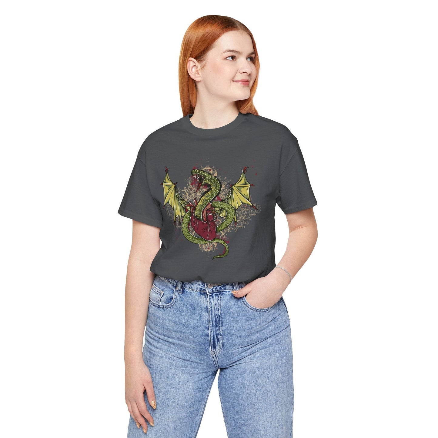 Dragon Illustration Graphic Unisex Cotton T-Shirt r29