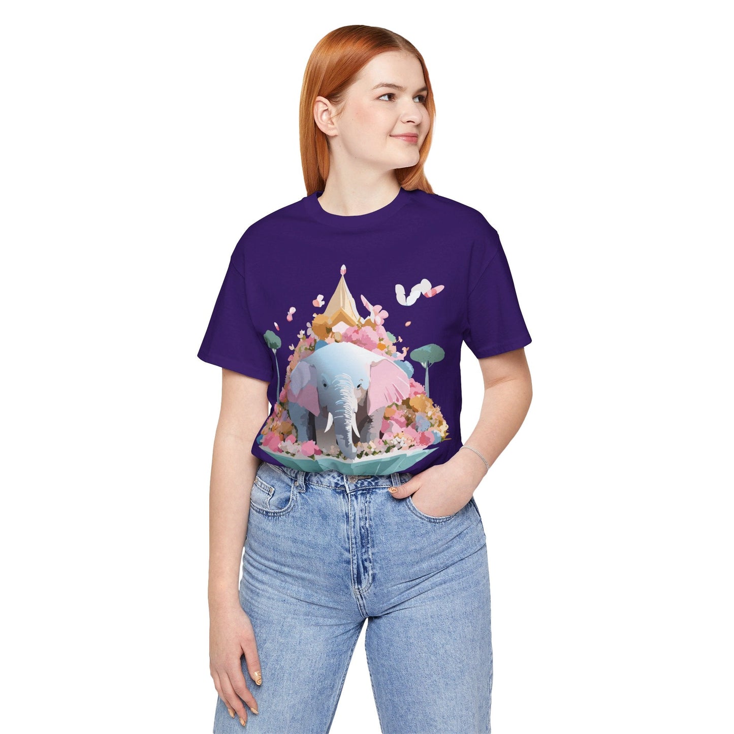 Elephant Graphic Tee Adelpha Unisex Short Sleeve Vintage Inspired Art Design Premium