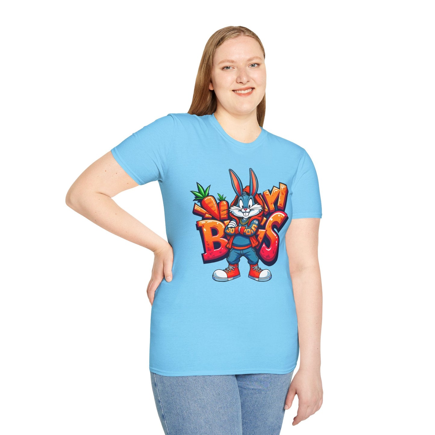 Funny Cartoon Animals T Shirt With Animation Design Unisex Softstyle Graphic Tee Gildan 64000