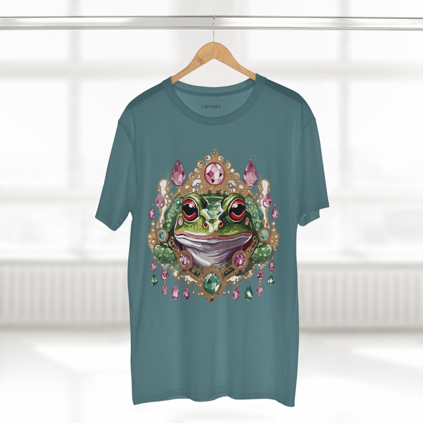 Frog Graphic Unisex 100 Cotton Tee With Unique Animal Golden Medallion Art Design 26