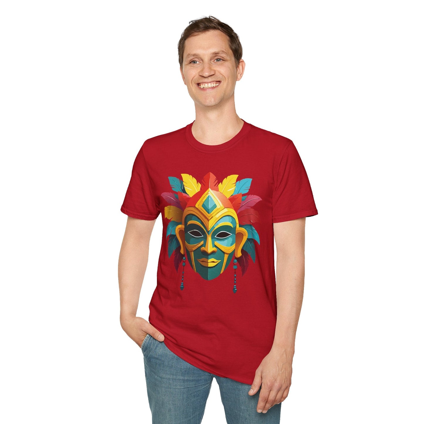 Mask Graphic Unisex Cotton Masquerade Design Artwork Tee 6