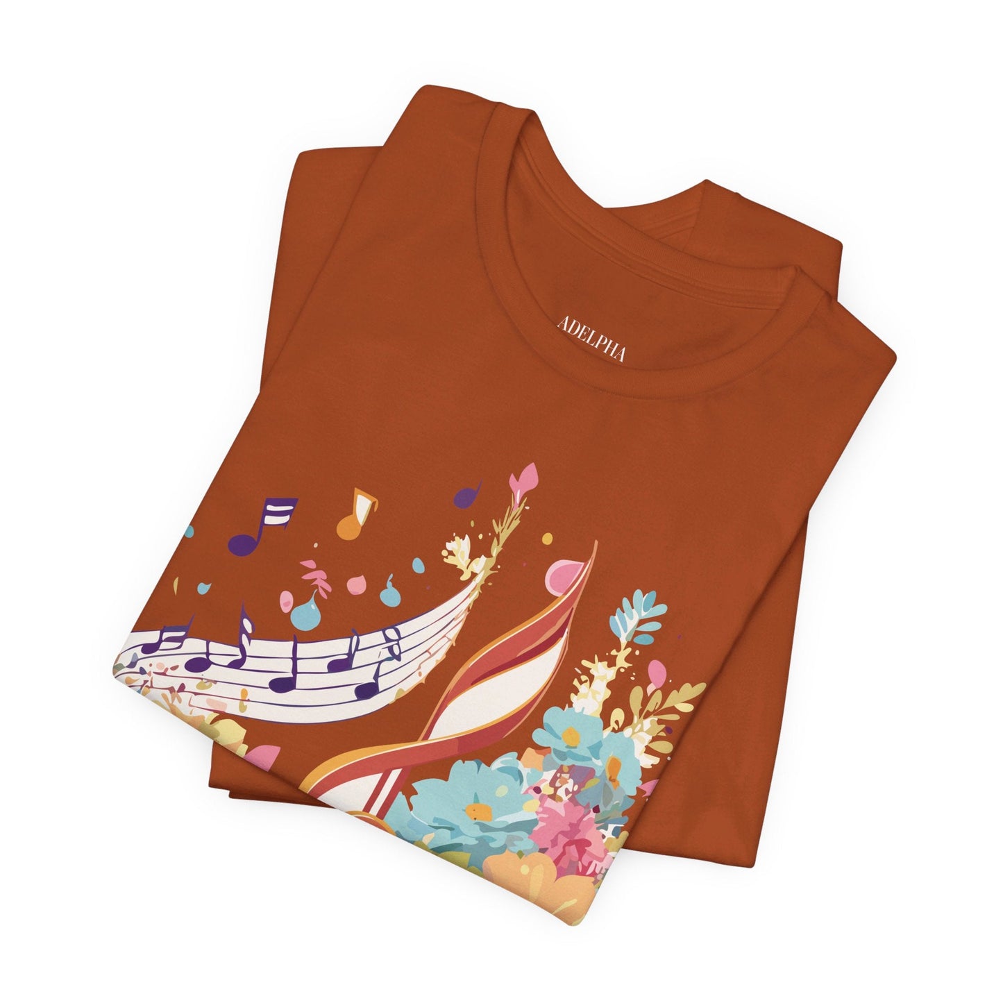 Music Graphic Unisex 100 Cotton Vintage Art with Musical Elements Tee 106