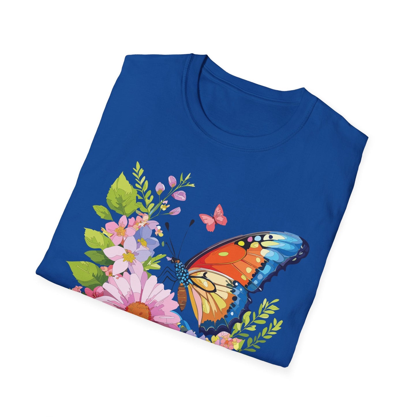 Butterfly T Shirt Unisex Short Sleeve Gildan Softstyle 64000 Monarch Butterfly Design Graphic