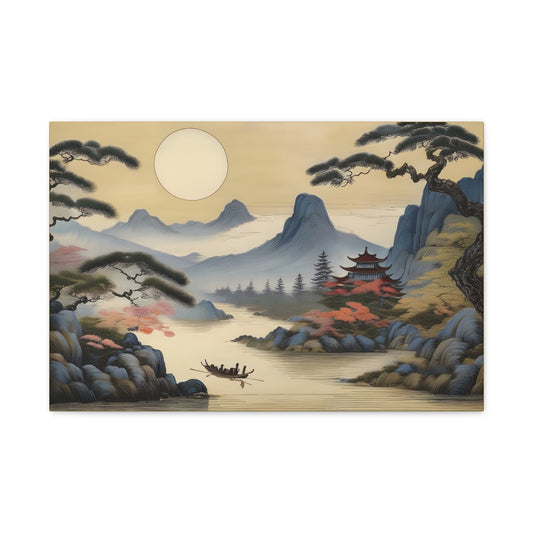Japanese Painting Print Canvas 24x16, 30x20, 36x24, 48x32, 60x40, Bright Latex Inks Pine-Wood Inner Frame JPN-9