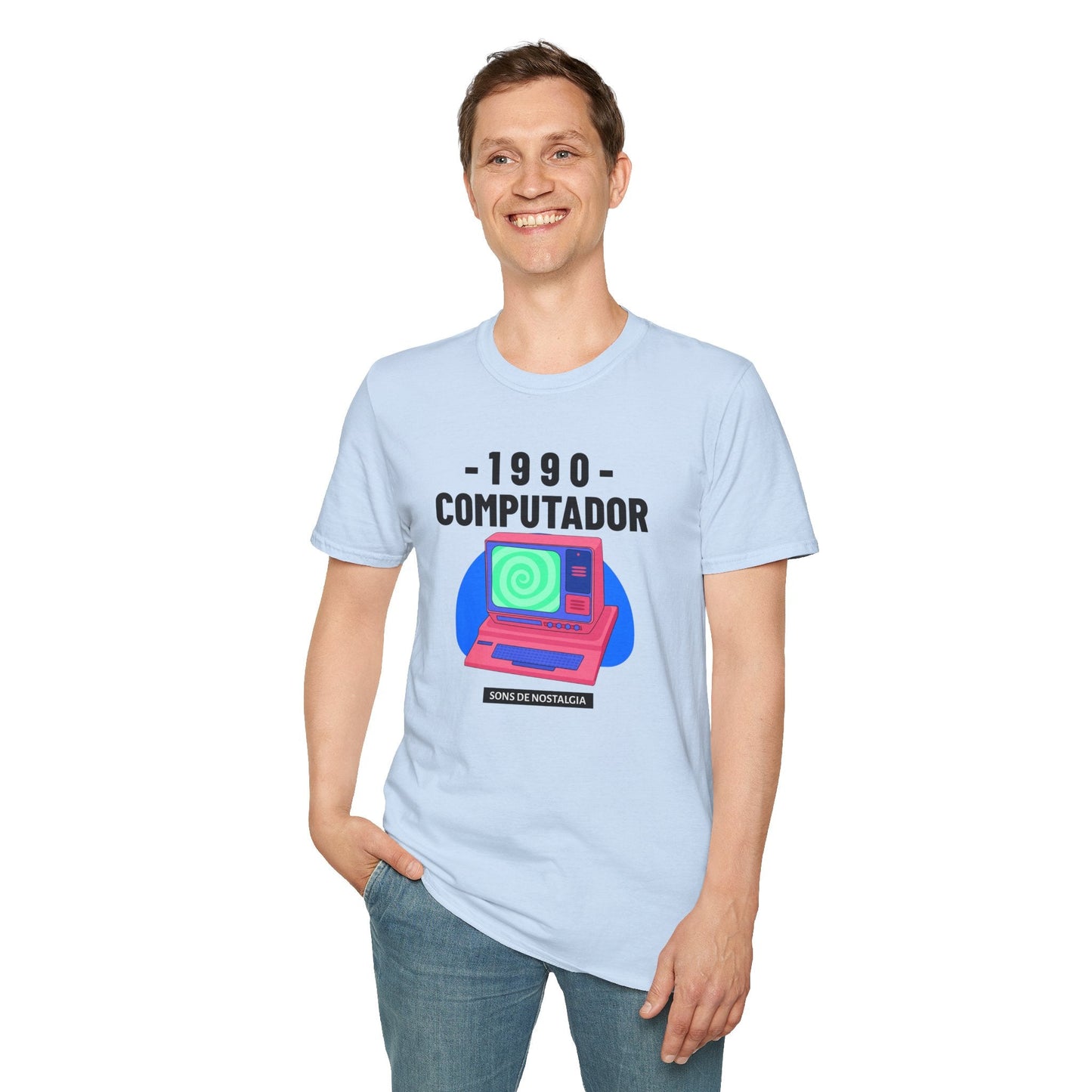 1990 Computador Retro T-Shirt Unisex Cotton Vintage Computer Graphic Tee
