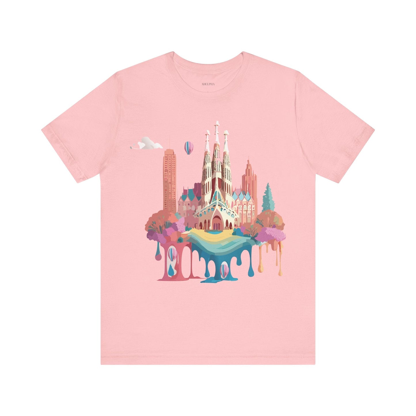 Adelpha Graphic Tee Barcelona Style Unisex Jersey Short Sleeve Vintage Inspired Shirt Casual Wear