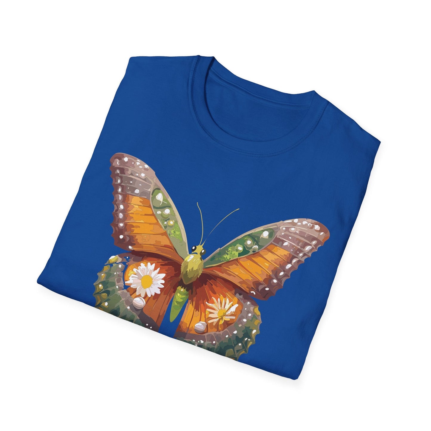Butterfly T Shirt Unisex Monarch Shirt Gildan Softstyle 64000 100 Percent Ring Spun Cotton