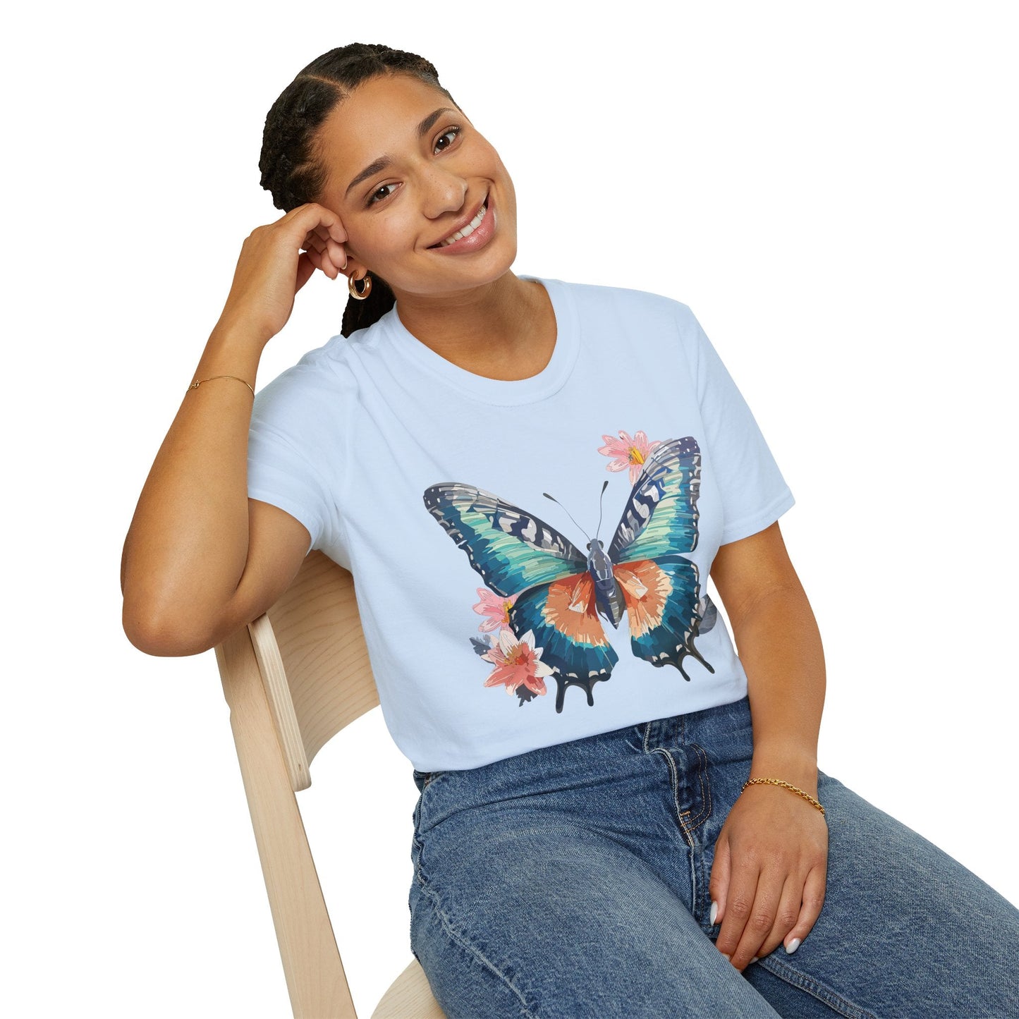 Butterfly T Shirt Unisex Cotton Tee Monarch Butterfly Design Softstyle 64000 Gildan Brand Quality