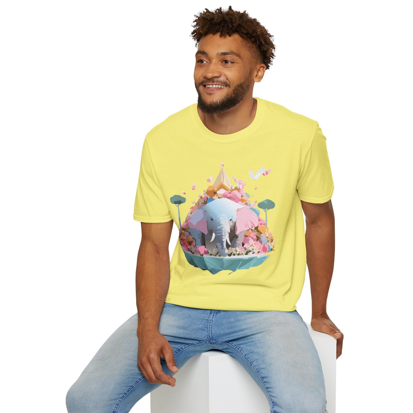 Elephant Graphic T Shirt For Animals Unisex Gildan Softstyle 64000 Cotton Tee Apparel