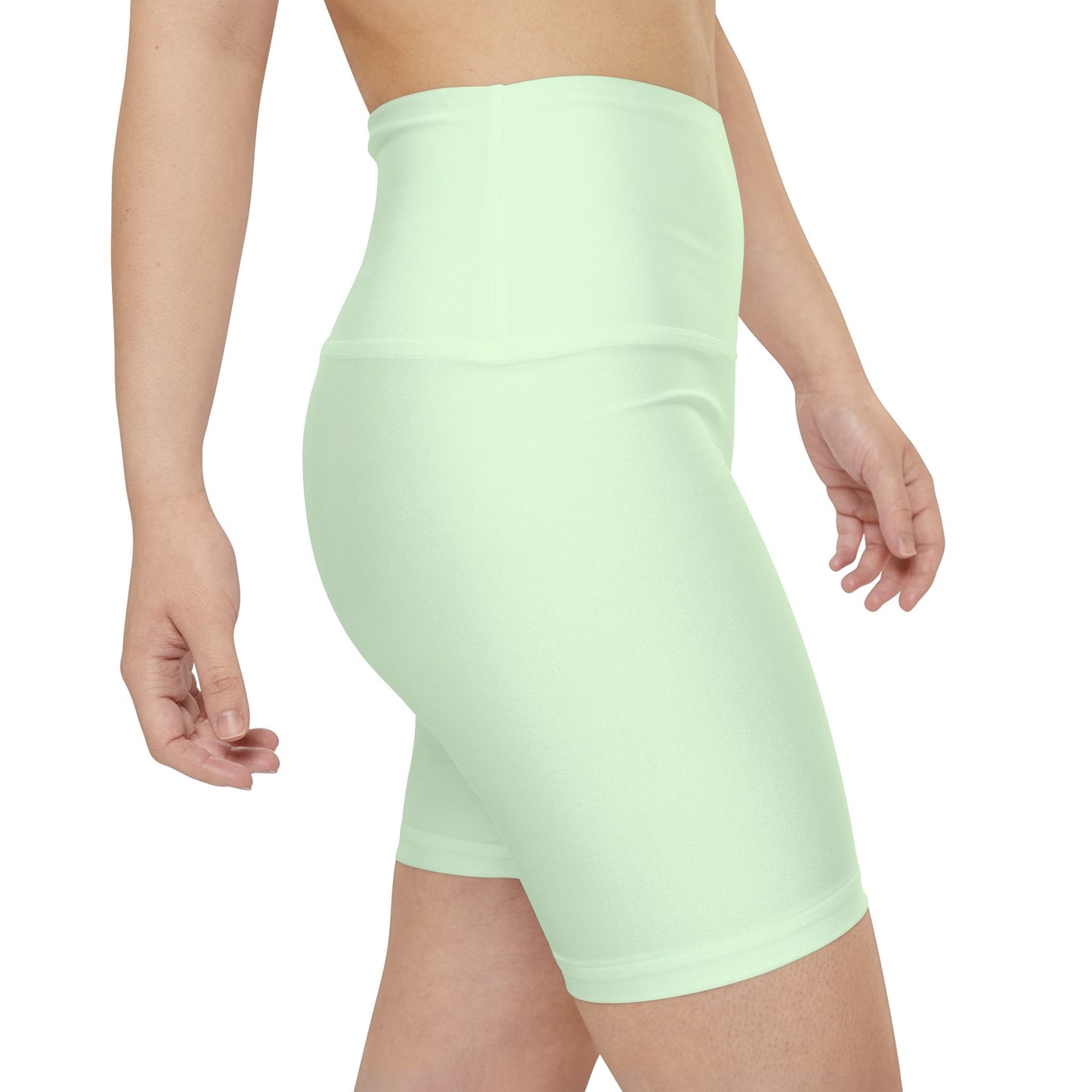 Frosted Mint Workout Shorts — Mint Solid High-Waist Biker Shorts