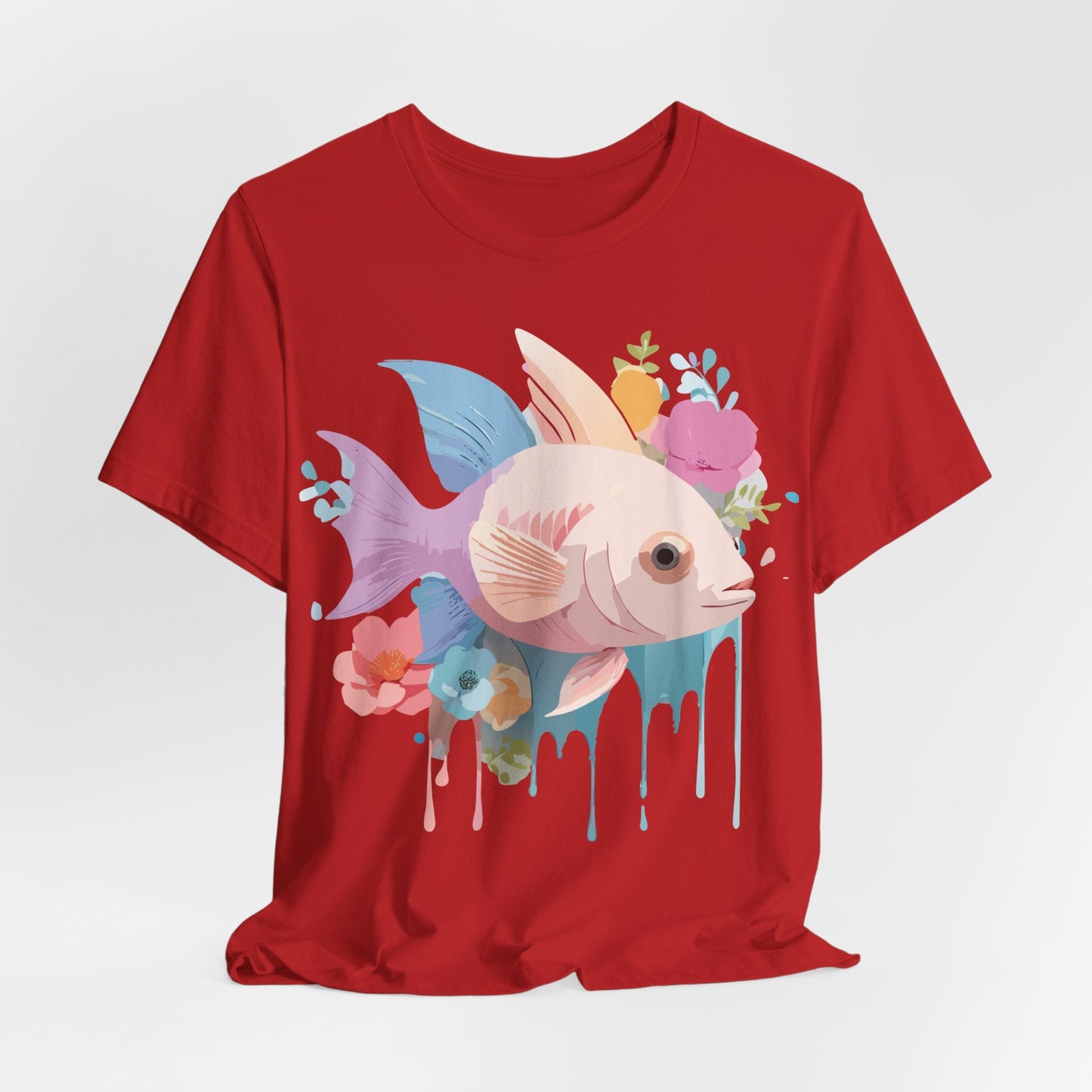Adelpha Fish Graphic Tee Unisex Jersey Short Sleeve Vintage Art Design Tee Shirt Premium Quality