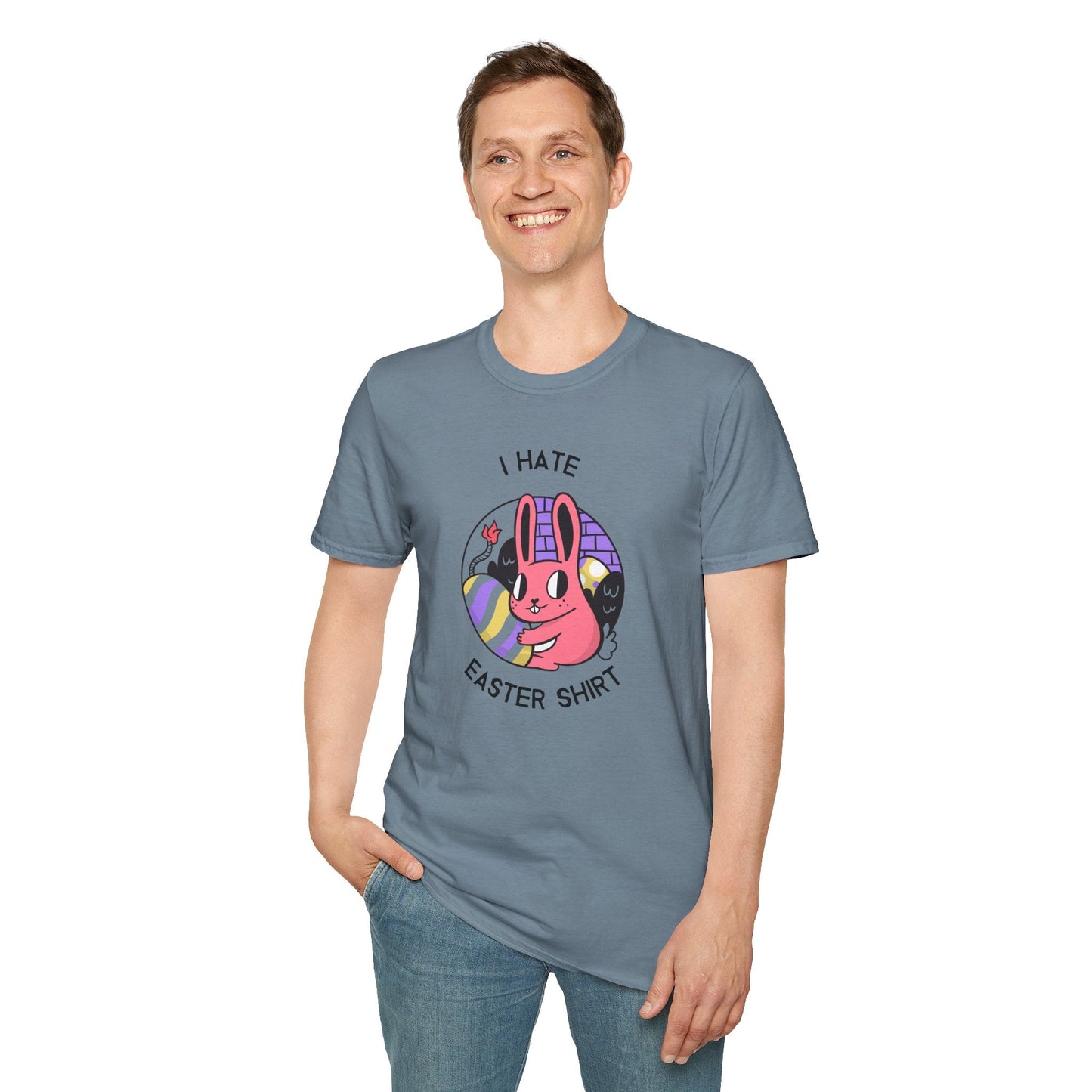 Funny Easter T Shirt Unisex Gildan Softstyle 64000 Easter Design Tee With Signature Print