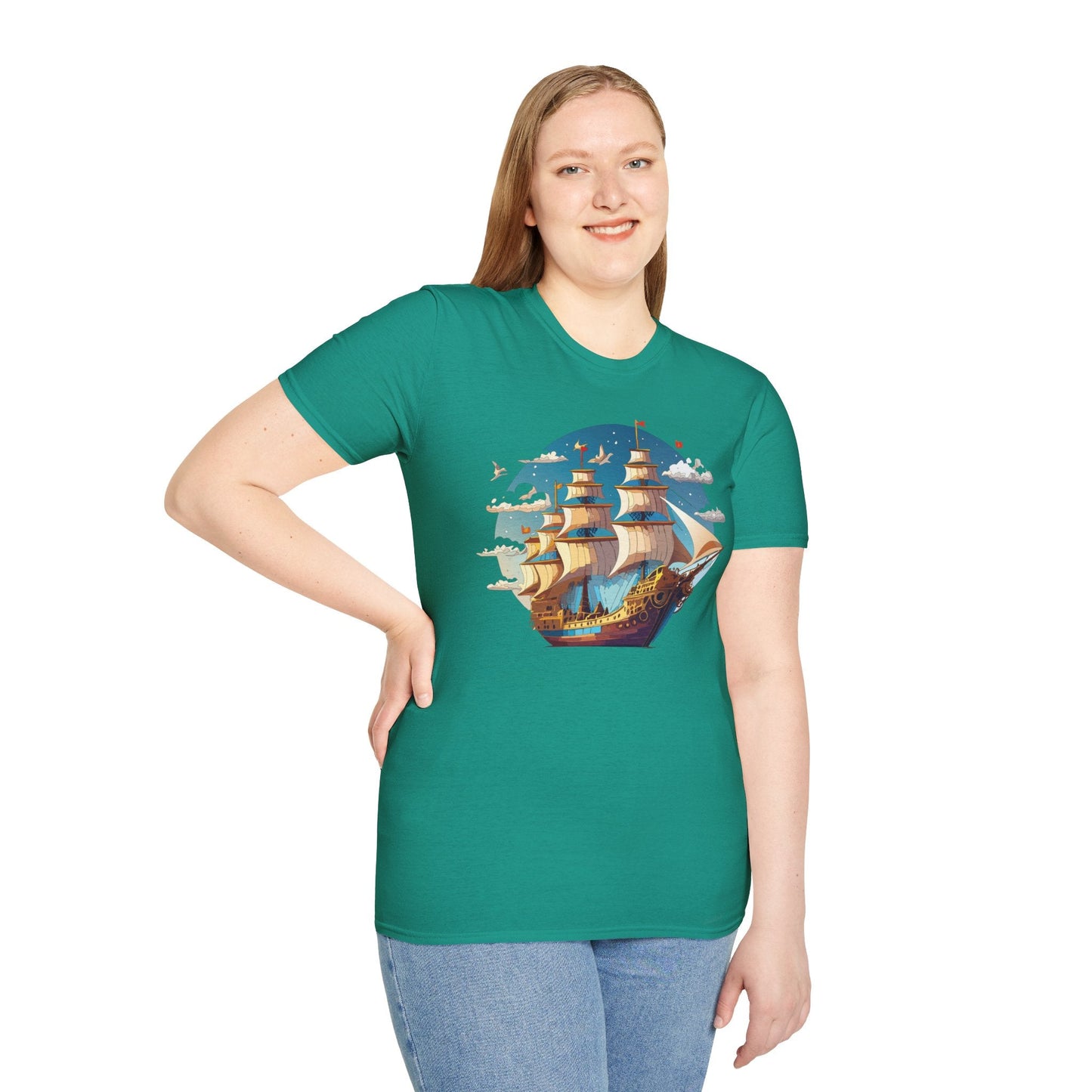 Ship T Shirts Frigate Vessel Tee Shirt Unisex Gildan Softstyle 64000 Cotton Tee Comfort Fit