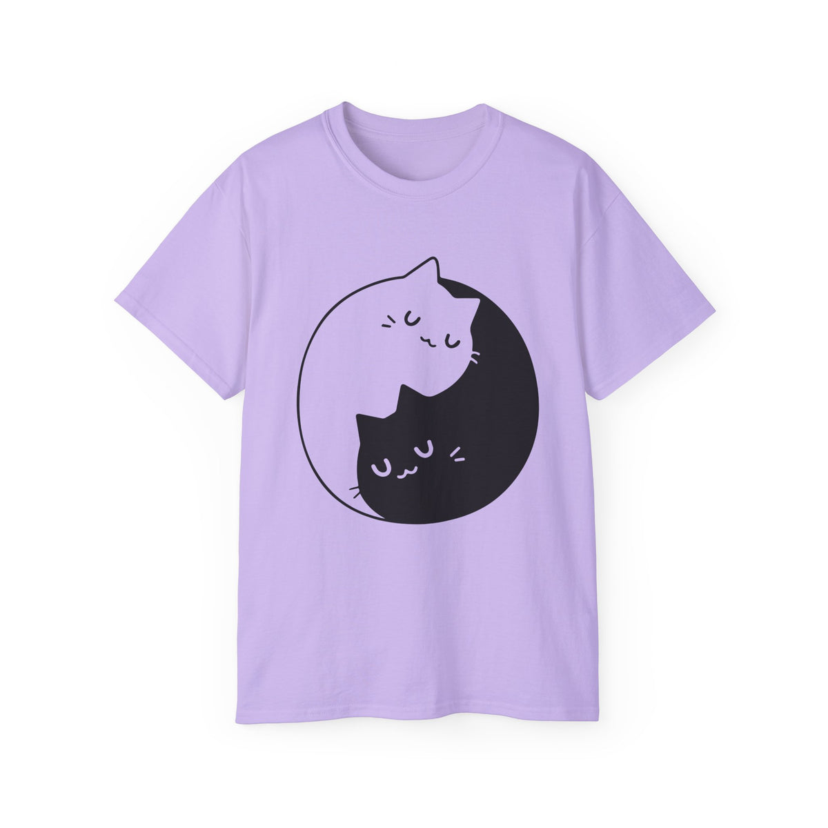 Yin Yang Cats T-Shirt | Black White Cat Illustration, Cute Kittens Tee