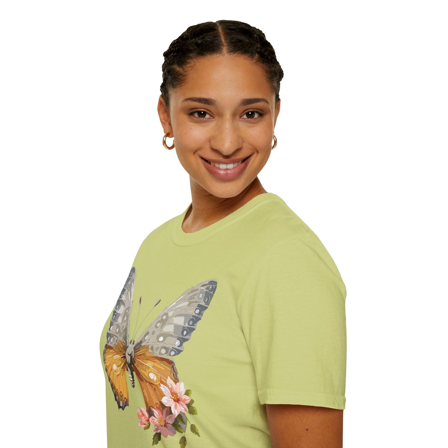 Unisex Butterfly T Shirt Monarch Print Softstyle Cotton Tee Gildan 64000 Lightweight Comfort