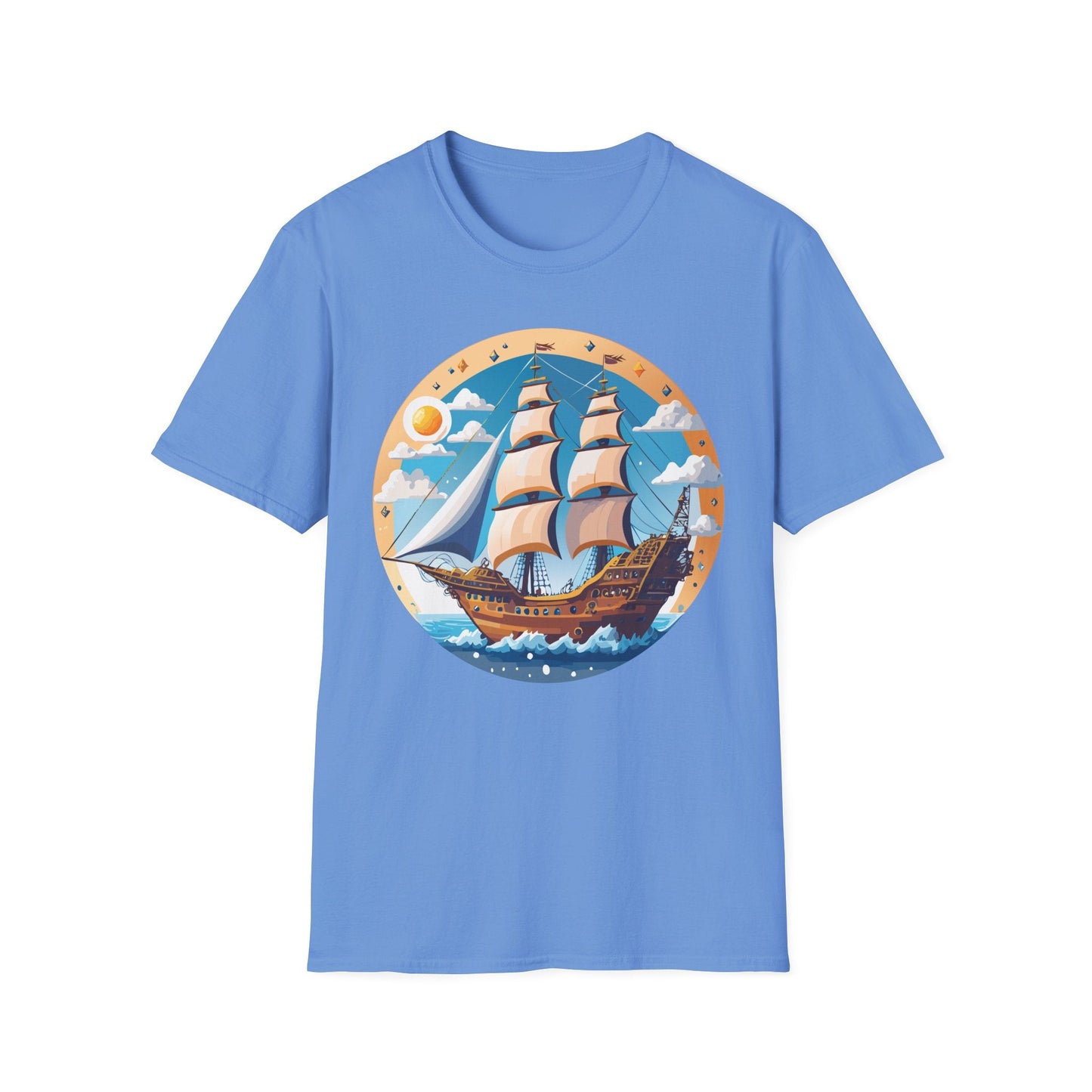 Unisex Nautical Frigate Ship T Shirt Vessel Tee Gildan Softstyle 64000 100 Percent Ring Spun Cotton