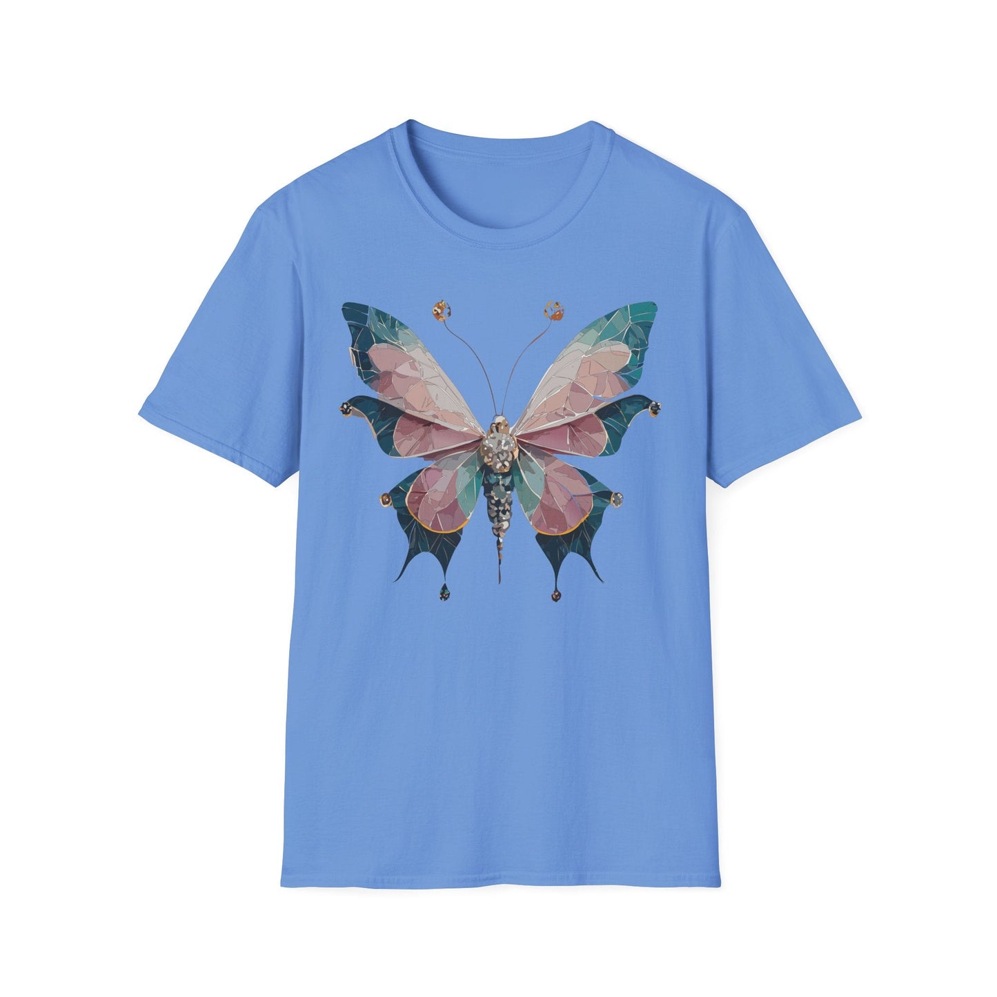 Butterfly Shirt Unisex T Shirt Monarch Print Gildan Softstyle 64000 100 Percent Ring Spun Cotton