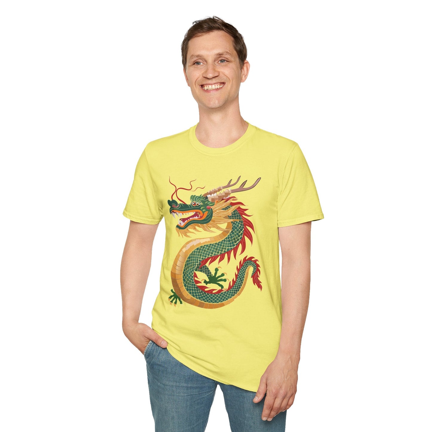 Dragon T Shirt Unisex Dragon Shirt With Animal Art Design Gildan Softstyle 64000 Tee