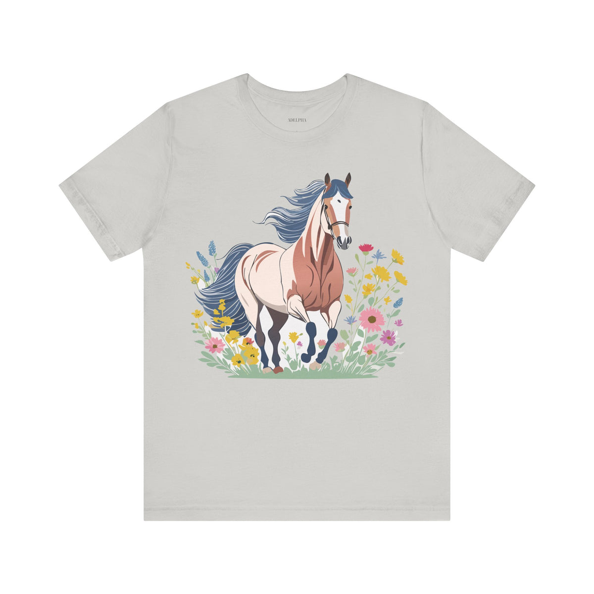 Horse Graphic Unisex Cotton Bella+Canvas Tee with Art Animal Design e30