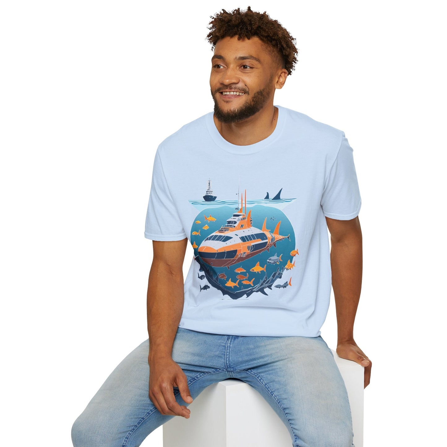 Ocean Tee Shirt Unisex Short Sleeve Gildan Softstyle 64000 Premium Comfort Ocean Artwork