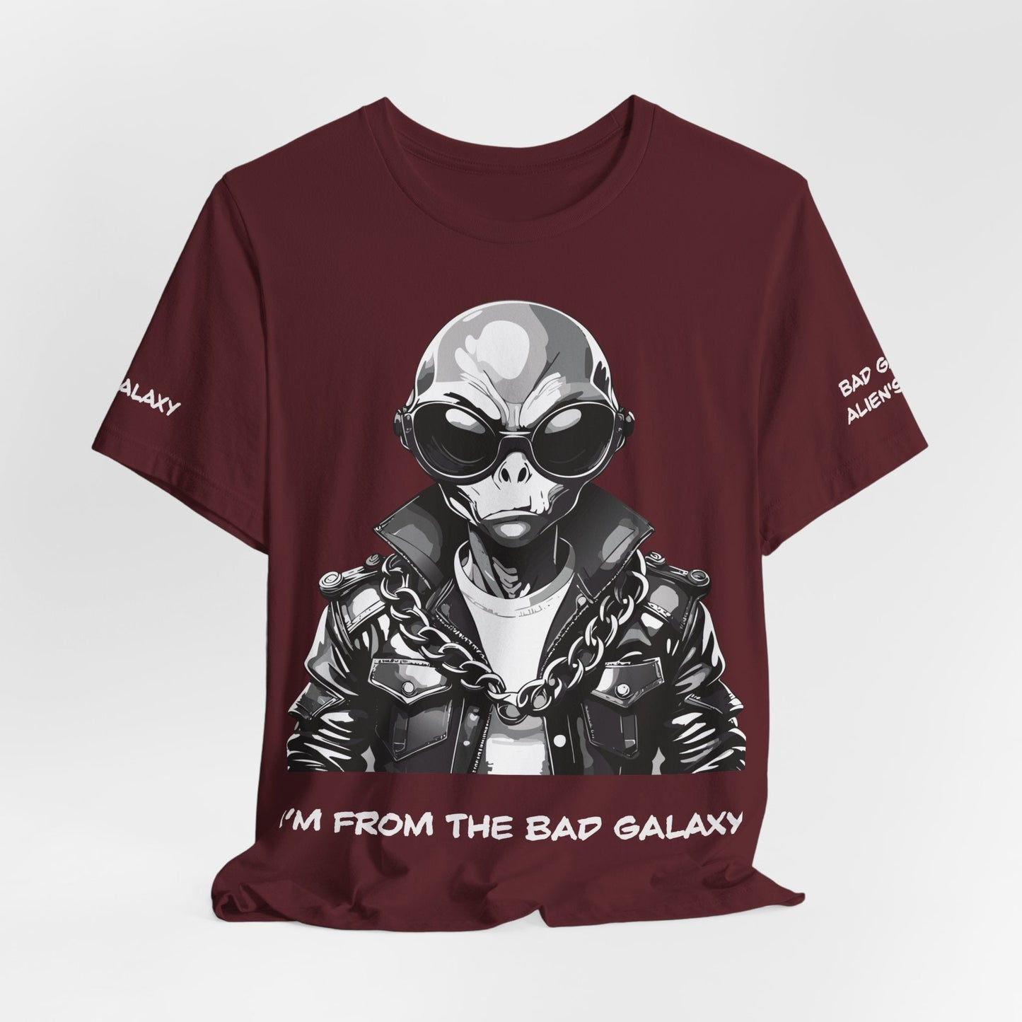 Tee Shirt With Alien From Bad Galaxy 100 Percent Cotton Made To Order Eco Friendly Inks Tee