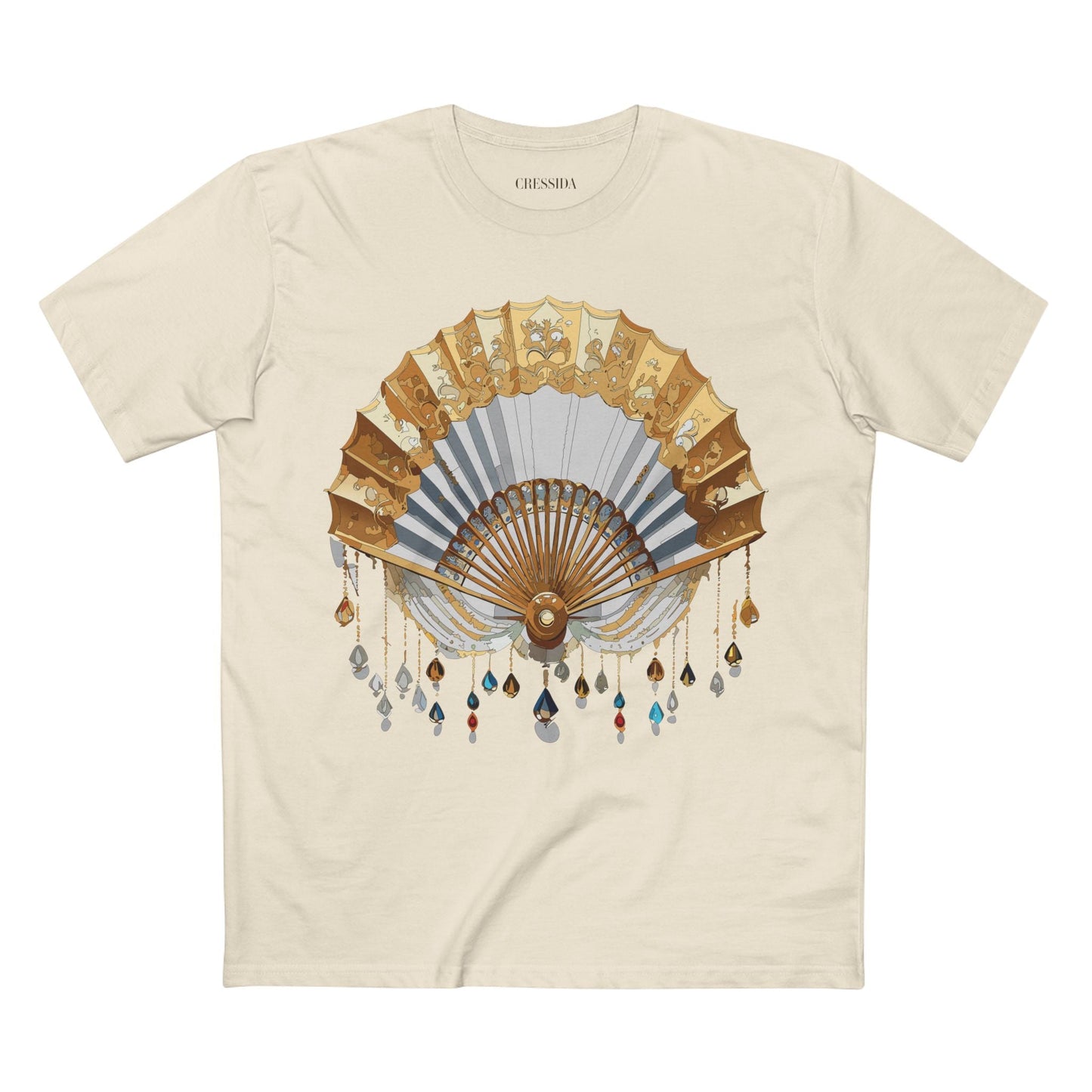 Antique Fan Graphic Design T-Shirt Unisex 100 Cotton Floral Carnival Artwork Tee 13