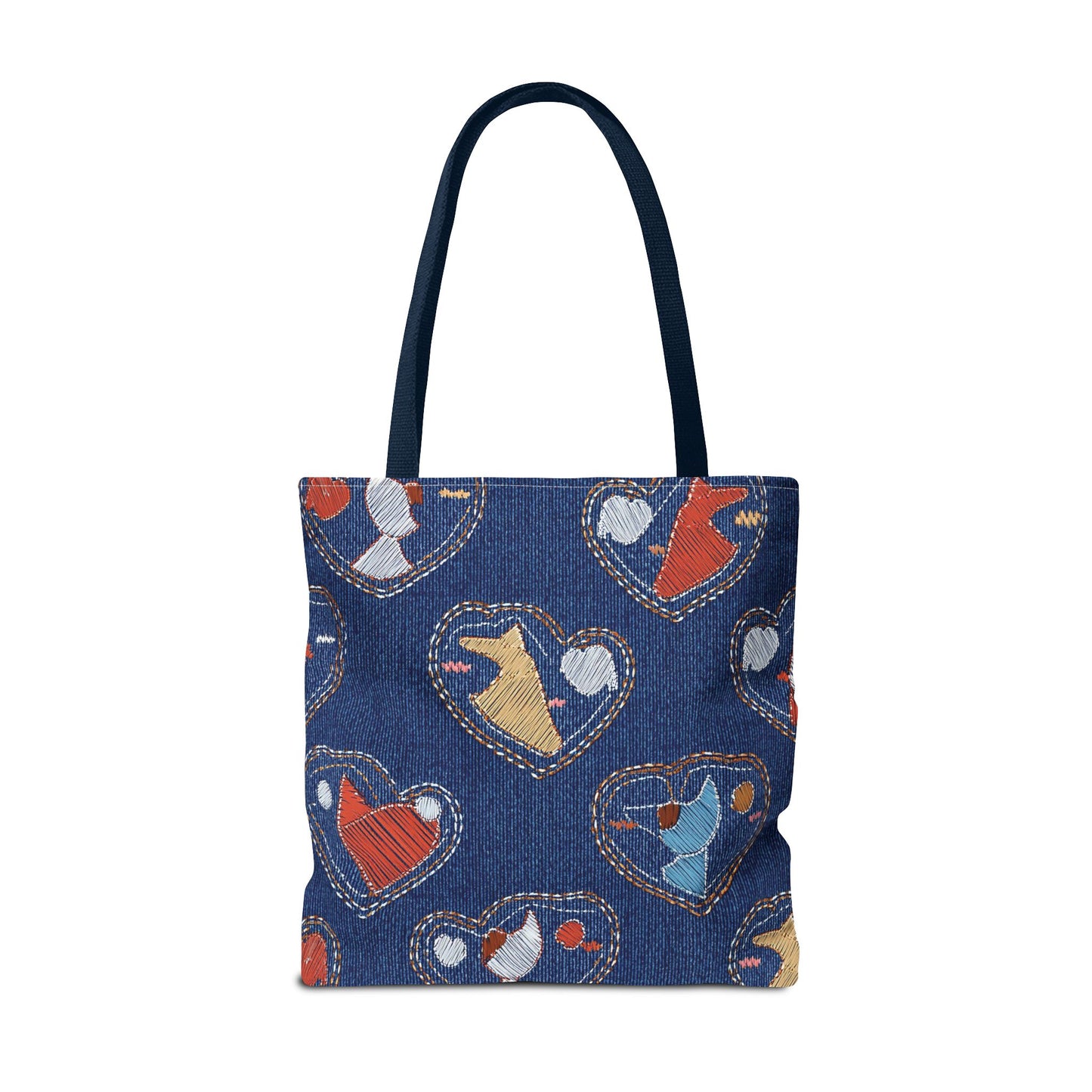 Love Day Graphic Design Denim Fabric Imitation Print Unisex Canvas Bag POLY 3 Sizes Tote Bag 201-12