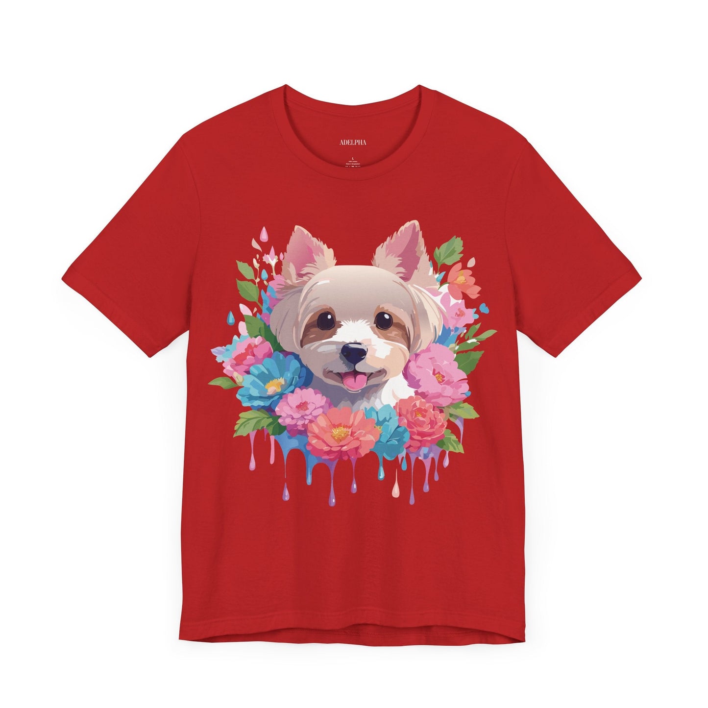 Unisex Graphic T Shirt With Original Adelpha Artwork Vintage Inspired Dog Design