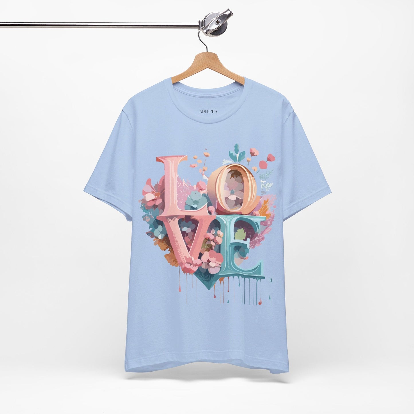 Valentine Day Graphic Unisex 100 Cotton Vintage Artwork with Love and Flower Design Tee 53