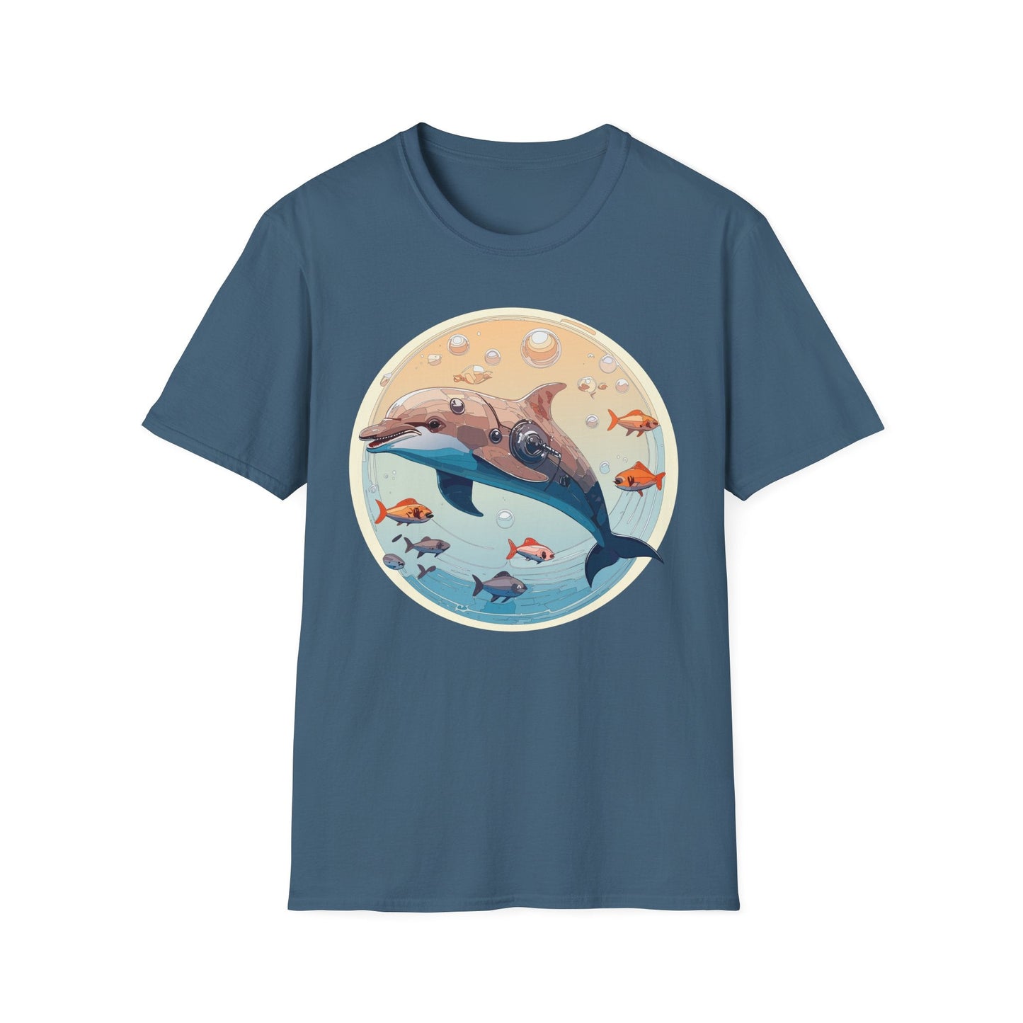 Dolphin Shirt Unisex Softstyle Tee 100 Percent Ring Spun Cotton Breathable Gildan 64000